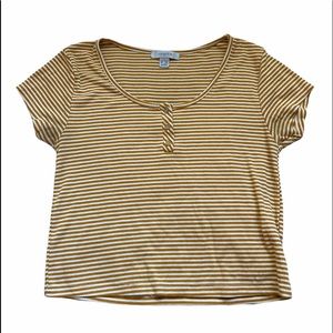 Stripped Yellow Crop Top